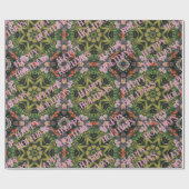 Prettige feestdagen Bloemontwerp Cadeaupapier (Vlak)