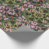 Prettige feestdagen Bloemontwerp Cadeaupapier (Hoek)