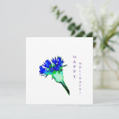 prettige feestdagen Blue Corn Flower Kaart (Staand voorkant)