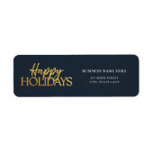 Prettige feestdagen Blue Gold-bedrijf Etiket (Voorkant)