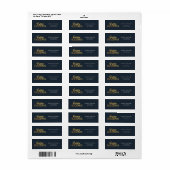 Prettige feestdagen Blue Gold-bedrijf Etiket (Full Sheet)