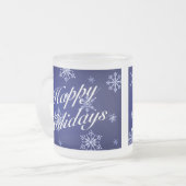 prettige feestdagen Blue Holiday Glass Mok Set (Voorkant links)