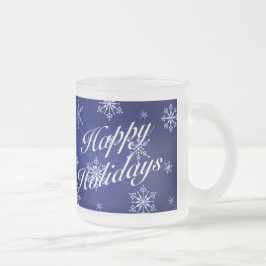 prettige feestdagen Blue Holiday Glass Mok Set