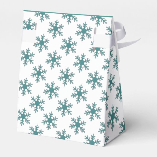prettige feestdagen Blue Snowflake Pattern Bedankdoosjes (Achterkant)