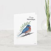prettige feestdagen Bluebird Bird Kaart (Voorkant)