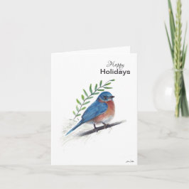 prettige feestdagen Bluebird Bird Kaart