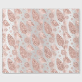 prettige feestdagen Blush Gray Glitter kerstvogel Cadeaupapier (Vlak)