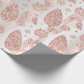 prettige feestdagen Blush Gray Glitter kerstvogel Cadeaupapier (Hoek)
