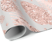 prettige feestdagen Blush Gray Glitter kerstvogel Cadeaupapier (Rol Hoek)