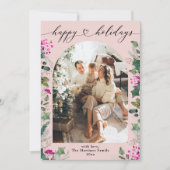 Prettige feestdagen Blush Pink Winter Feestdagenkaart (Voorkant)