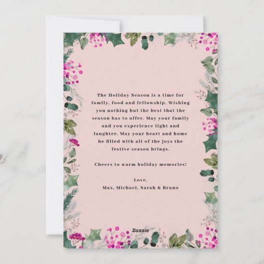 Prettige feestdagen Blush Pink Winter Feestdagenkaart (Achterkant)