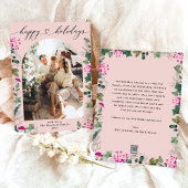 Prettige feestdagen Blush Pink Winter Feestdagenkaart