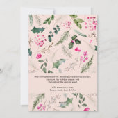 Prettige feestdagen Blush roze botanische boog 1 f Feestdagenkaart (Achterkant)
