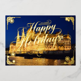 Prettige feestdagen Boedapest Nighttime gedicht bi