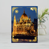 Prettige feestdagen Boedapest Nighttime Gold (Staand Voorkant)