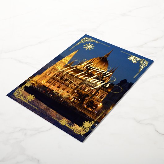 Prettige feestdagen Boedapest Nighttime Gold (Gedraaid)