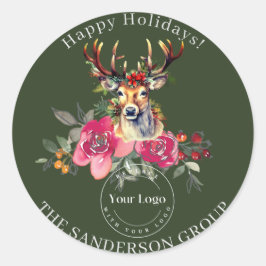 Prettige feestdagen Boho Aangepaste Logo Ronde Sti Ronde Sticker
