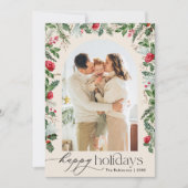 Prettige feestdagen Boho Botanische boog Feestdagenkaart (Voorkant)