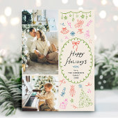 Prettige feestdagen Boho Hand getekend Feestdagenkaart