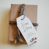 Prettige feestdagen Boho Rainbow en Hearts Cadeaulabel