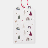 Prettige feestdagen Boho regenboog en harten Cadeaulabel (Achterkant)