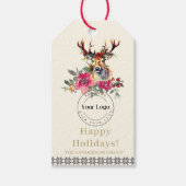 Prettige feestdagen Boho Zakelijk Logo Gift Label Cadeaulabel (Voorkant)