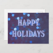 prettige feestdagen Bokeh Blue Briefkaart (Voorkant / Achterkant)