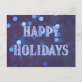 prettige feestdagen Bokeh Blue Briefkaart (Voorkant)
