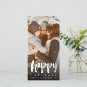 Prettige Feestdagen Bold Brush Script Minimalistis Feestdagenkaart (Staand voorkant)