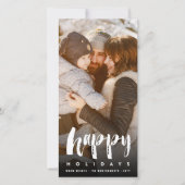 Prettige Feestdagen Bold Brush Script Minimalistis Feestdagenkaart (Voorkant)