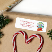 Prettige feestdagen Bold Typografie Rood en Wit Pl Etiket