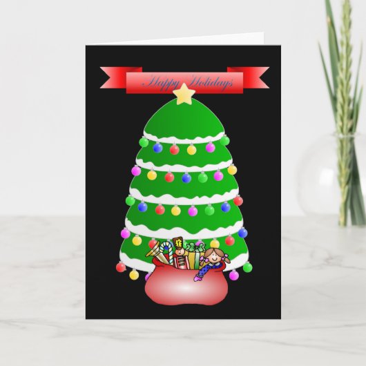 prettige feestdagen bomen en Cadeaus Kaart (Voorkant)