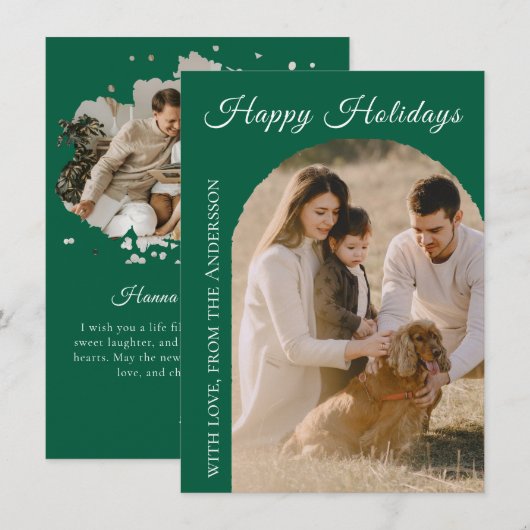 Prettige Feestdagen Boog 2 Foto Feestdagenkaart (Voorkant / Achterkant)