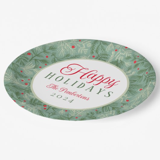 Prettige feestdagen Bord Aangepaste naam (Gekanteld)