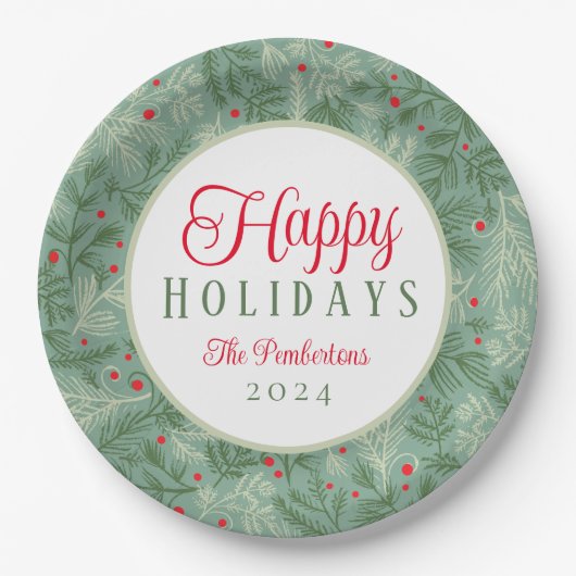 Prettige feestdagen Bord Aangepaste naam (Voorkant)