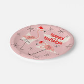 Prettige feestdagen bord Flamingo Santas Roze (Gekanteld)