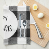 prettige feestdagen Bord op de buffelkoe keukentow Theedoek (Quarter Fold)