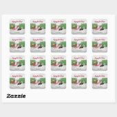 prettige feestdagen Border Collie Red Bicycle  Vierkante Sticker (Vel)