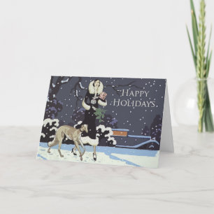 Prettige feestdagen  Borzoi-Kaart Kaart