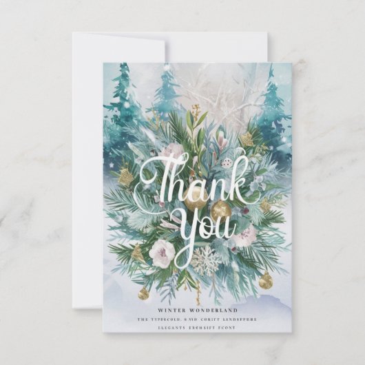  Prettige feestdagen bos dankbaar Bedankkaart (Voorkant)