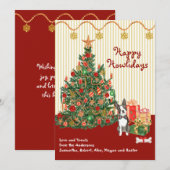 prettige feestdagen Boston Terrier Tree Kerstmis (Voorkant / Achterkant)