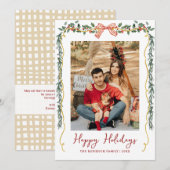 Prettige feestdagen Botanisch groen & boog Feestdagenkaart (Voorkant / Achterkant)