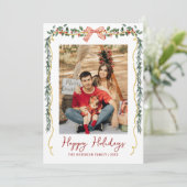 Prettige feestdagen Botanisch groen & boog Feestdagenkaart (Staand voorkant)