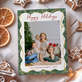 Prettige feestdagen Botanisch groen patroon Feestdagenkaart