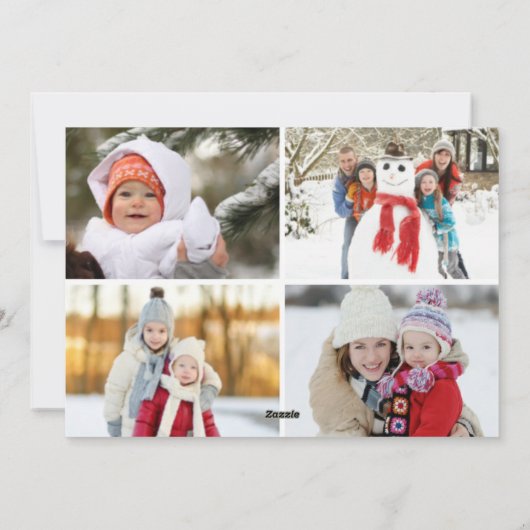 prettige feestdagen BOTANISCHE BLAUW EN WITTE FOTO Feestdagenkaart (Achterkant)