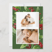 prettige feestdagen botanische foto van Berry Feestdagenkaart (Achterkant)