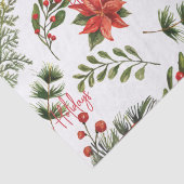 Prettige feestdagen Botanische Poinsettia Groen Tissuepapier (Detail)