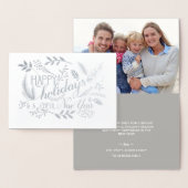 Prettige feestdagen Botanische takken Word Art Sil Folie Kaarten (Display)