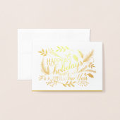 prettige feestdagen Botanische vertakkingen Word A Folie Kaarten (Voorkant met envelop)