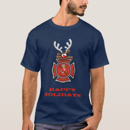prettige feestdagen brandweer Reindeer Tremont T-shirt